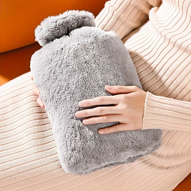 1000ml Plush Hot Water Bag Safe Portable Hand Warmer