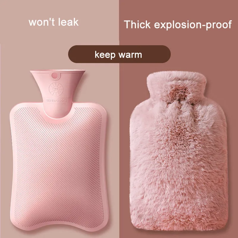 1000ml Plush Hot Water Bag Safe Portable Hand Warmer