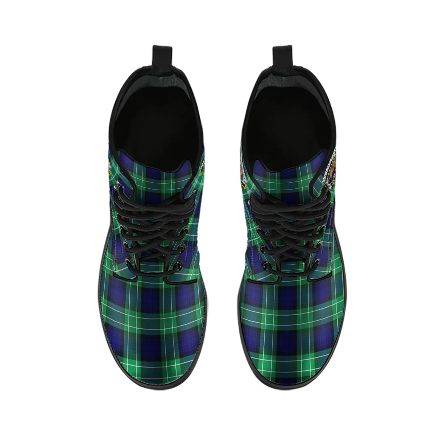 Abercrombie Tartan Leather Boots with Family Crest