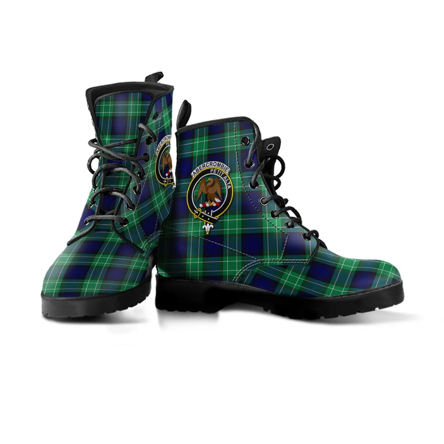 Abercrombie Tartan Leather Boots with Family Crest