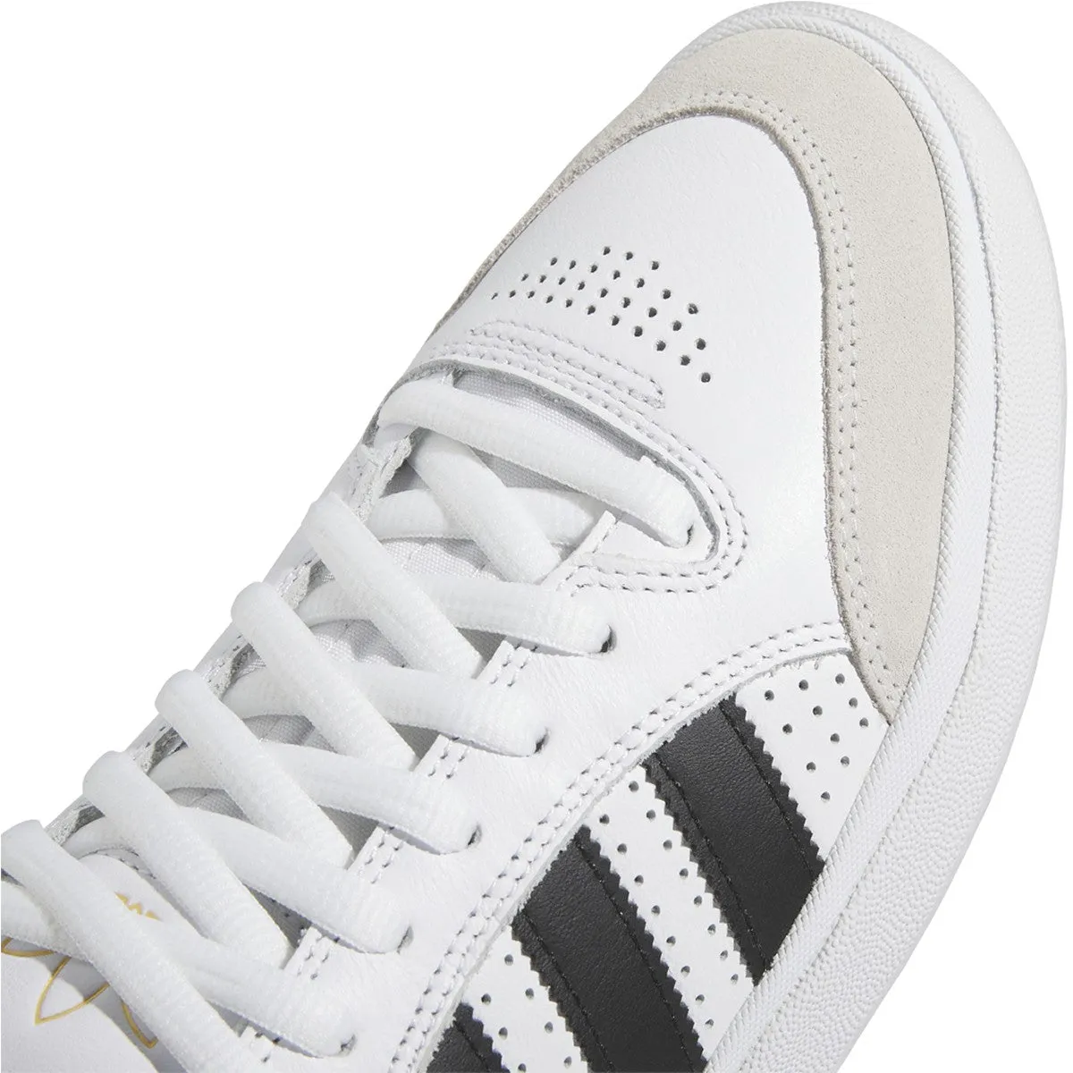 Adidas Tyshawn Low Skateboard Shoe - White/Core Black/Gold Metallic