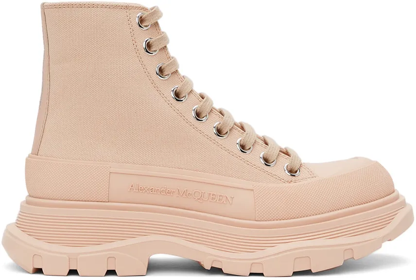 Alexander McQueen Pink Tread Slick Platform High Sneakers