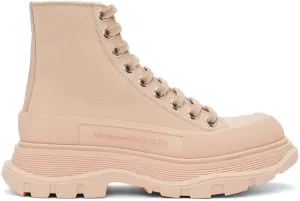 Alexander McQueen Pink Tread Slick Platform High Sneakers