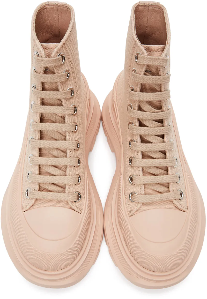 Alexander McQueen Pink Tread Slick Platform High Sneakers