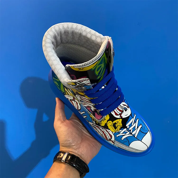 ALEXANDRO MOQUEN GRAFFITI STYLE CHUNKY SOLE SNEAKER BOOTS