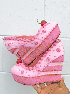All Pink Cake Wedges