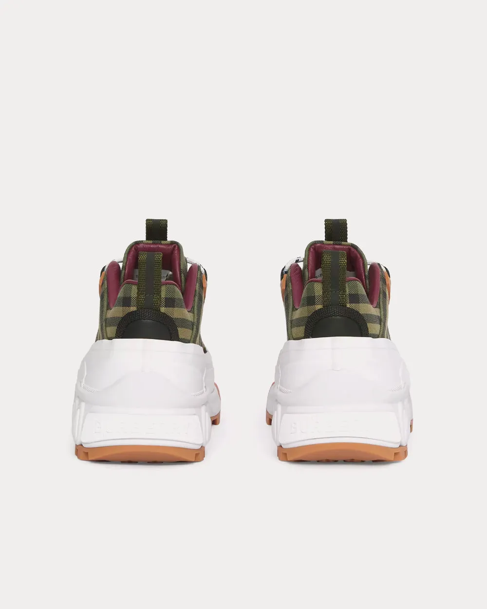 Arthur Check Cotton Military Green Low Top Sneakers