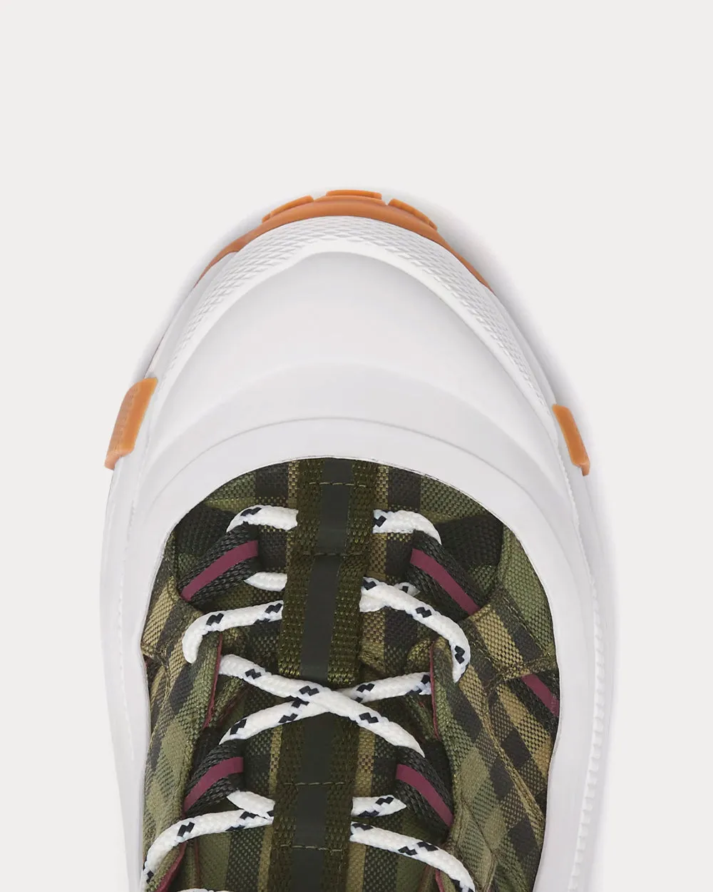 Arthur Check Cotton Military Green Low Top Sneakers