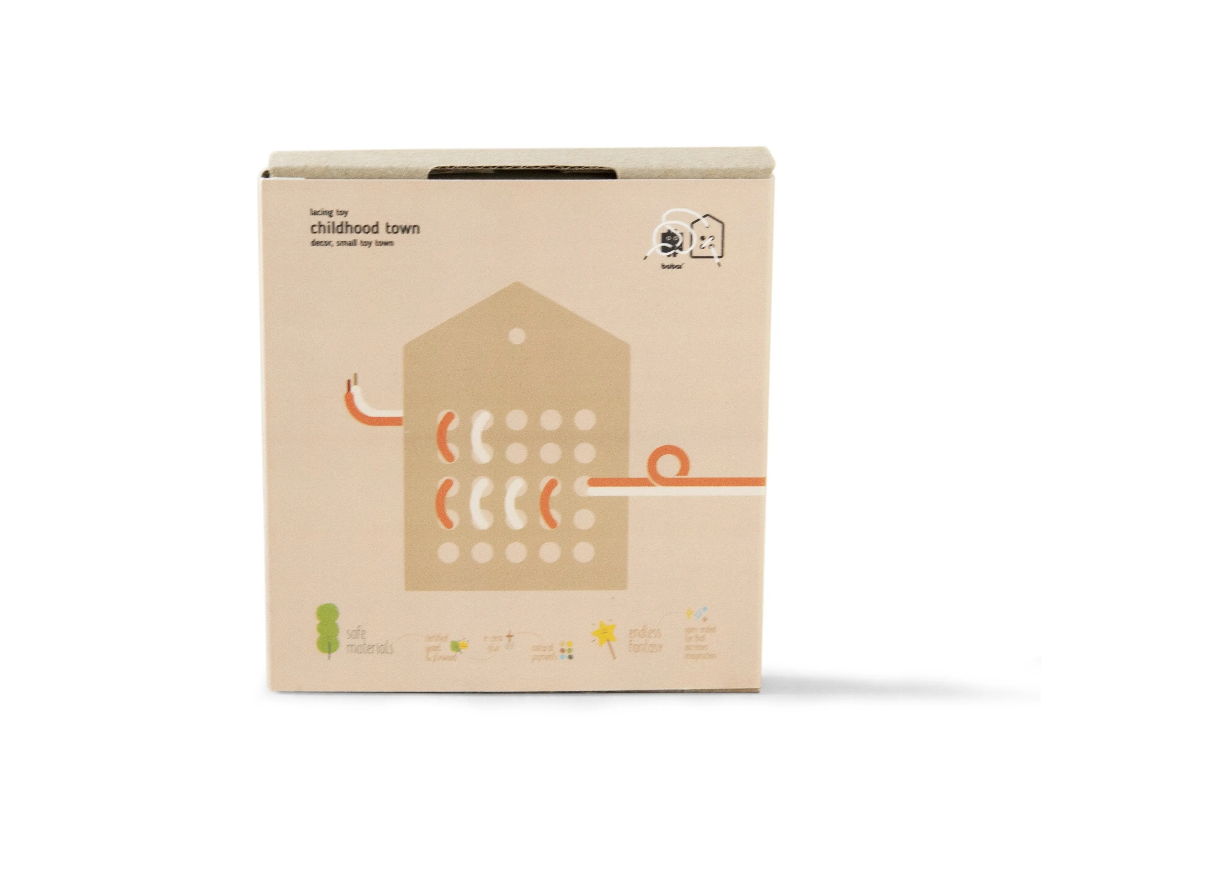 BABAI Wooden Lacing Toy "25" in Natural Color for 3 