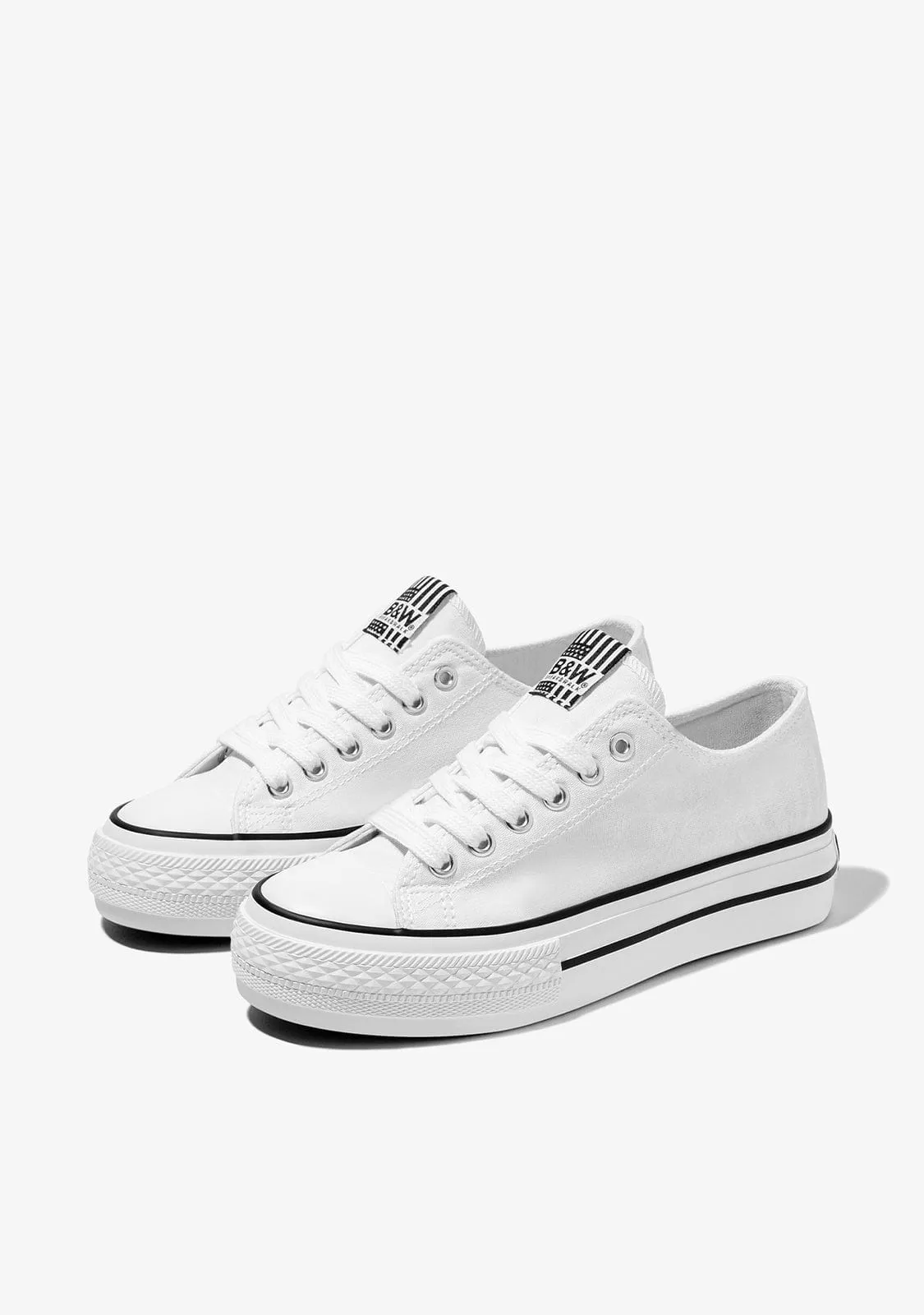 B&W White Hawai Solar Sneakers