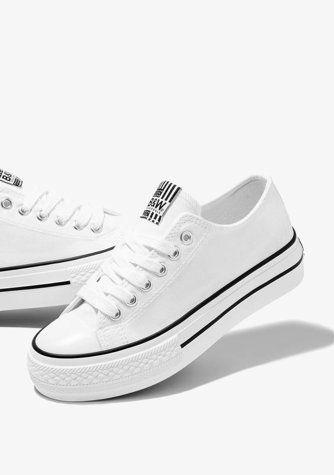 B&W White Hawai Solar Sneakers