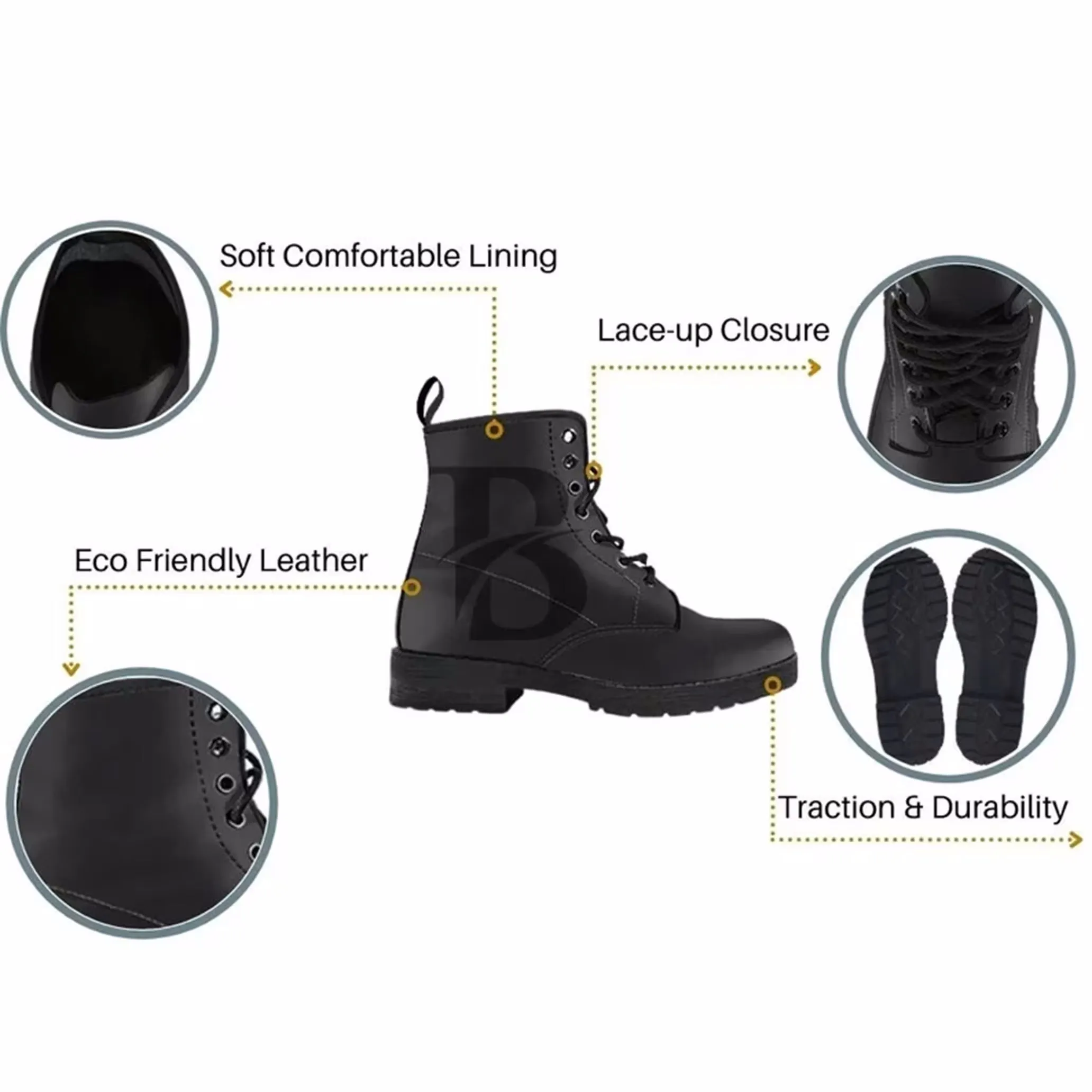 Beige Celestial Dream Catcher Women's Vegan Leather Combat Boots