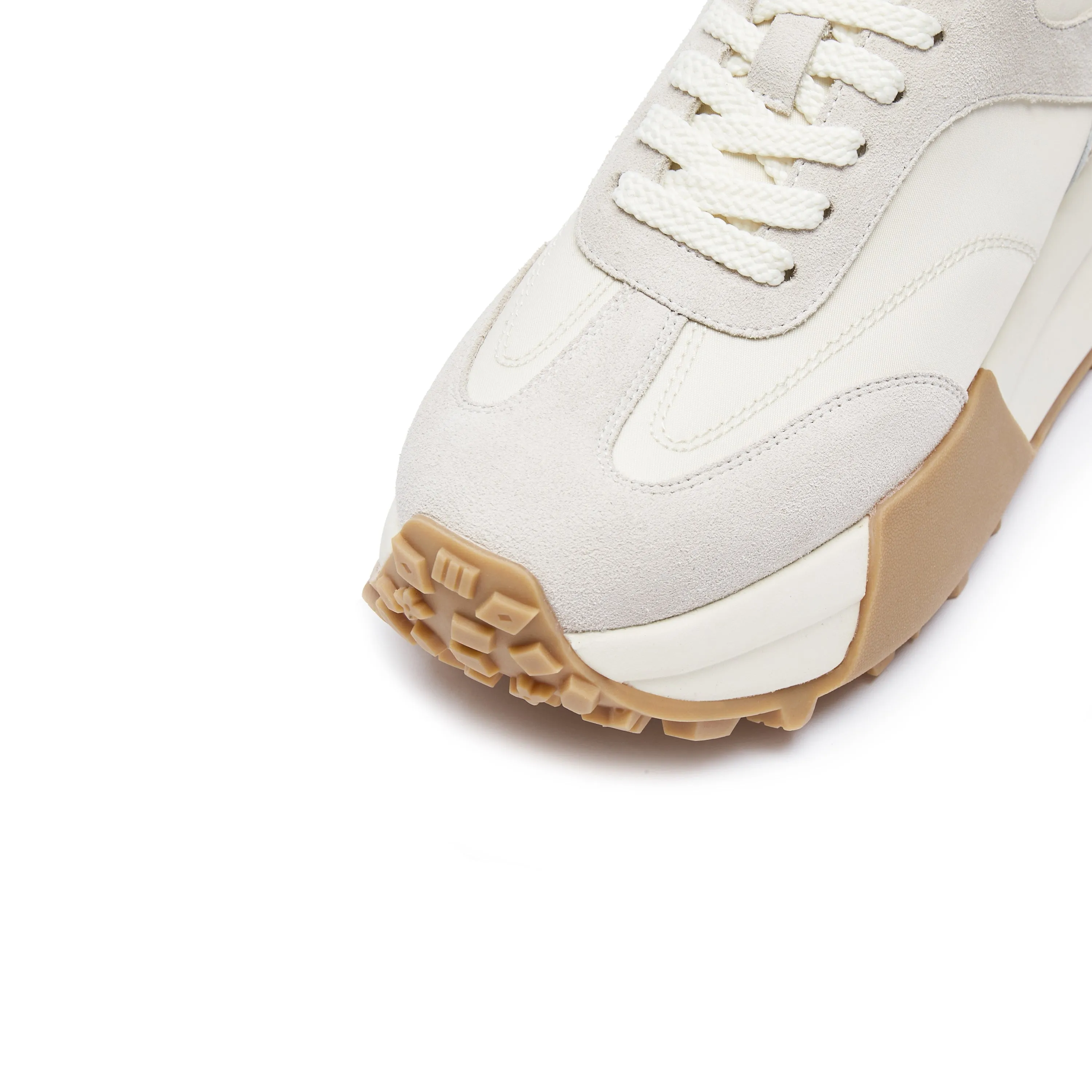 Beige Patchwork Platform Sneakers