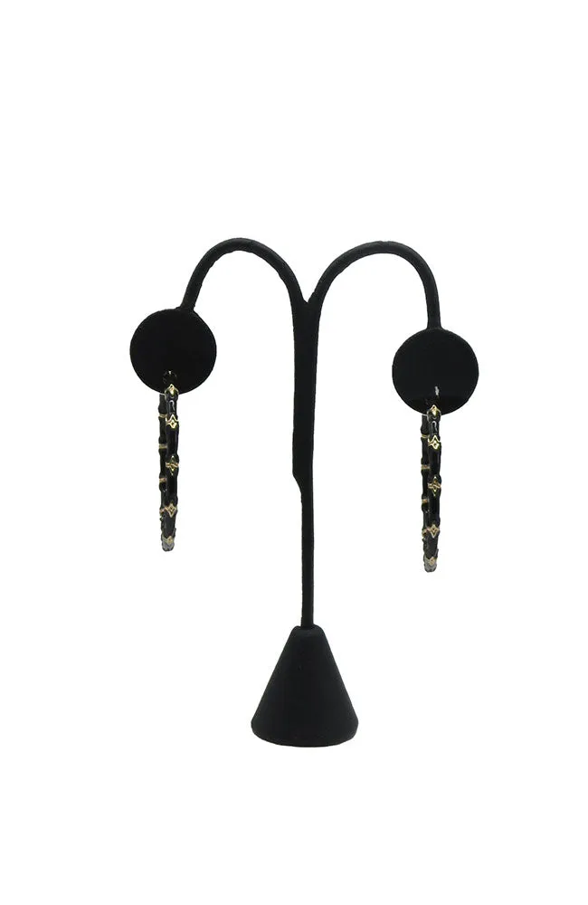 Black & Gold Enamel Hoops