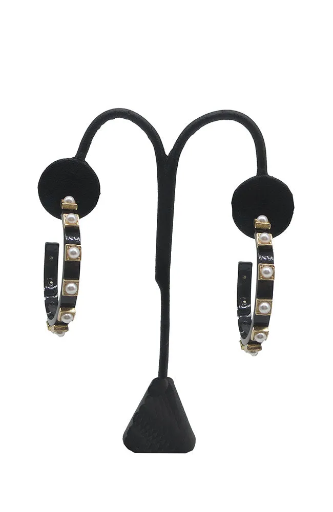 Black Pearl Acetate Hoops