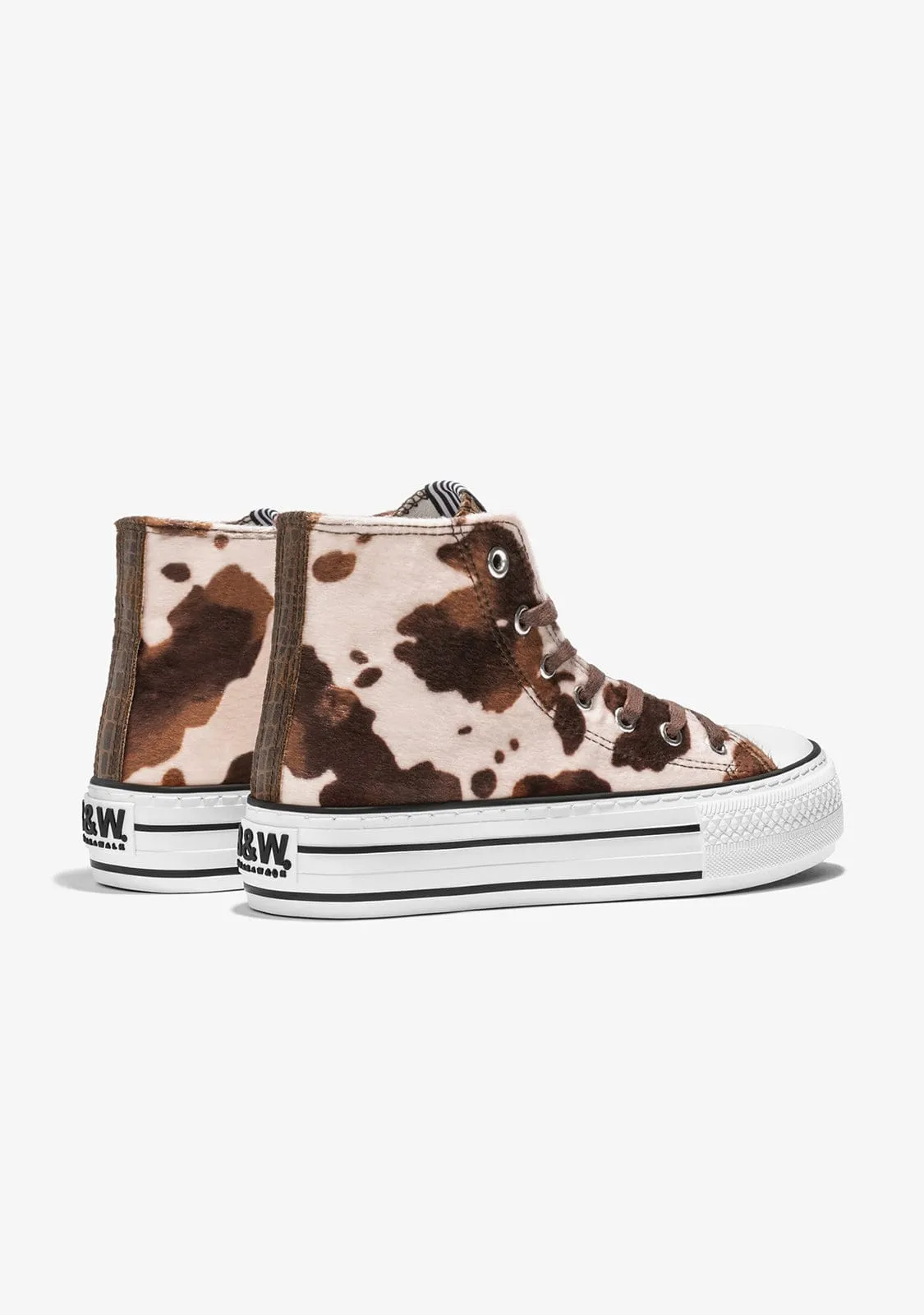Brown Pony Platform Hi-Top Sneakers Nappa
