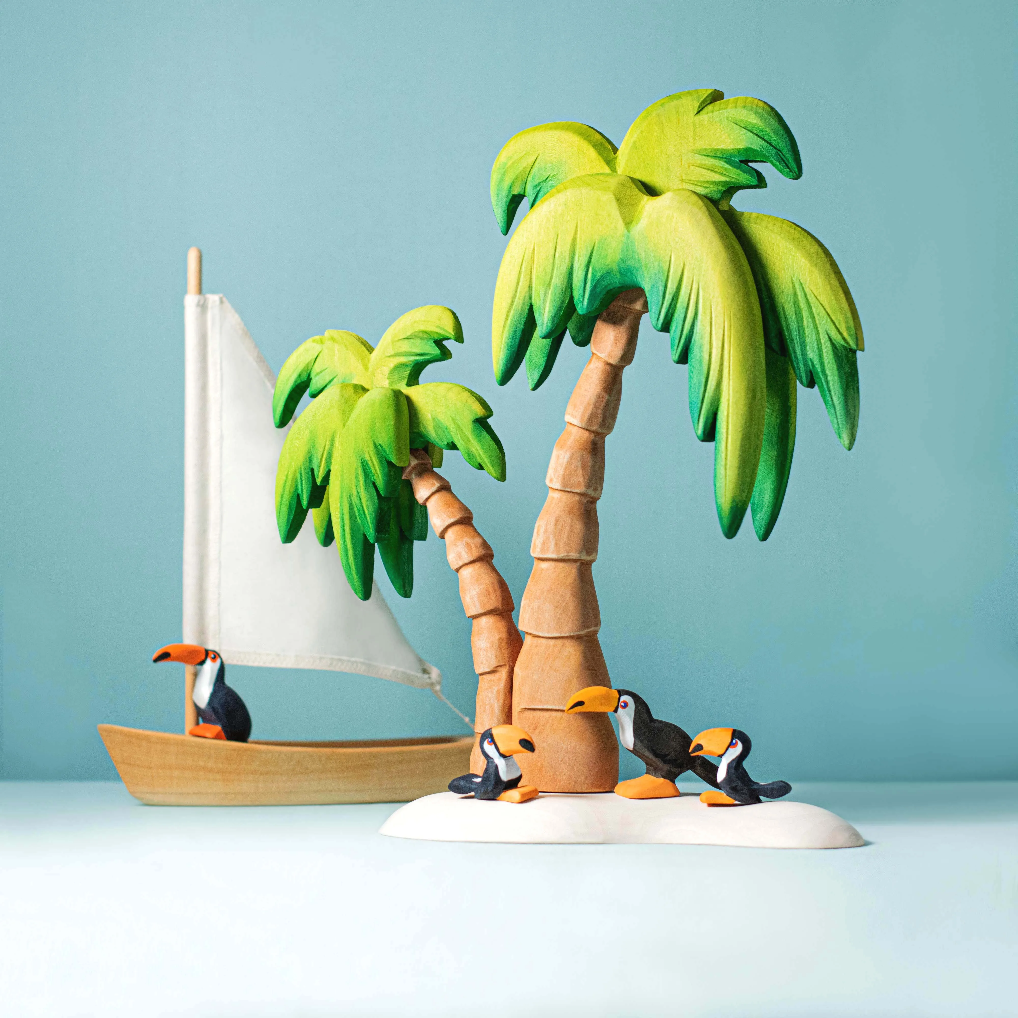 Bumbu Wooden Sailing Boat Beige