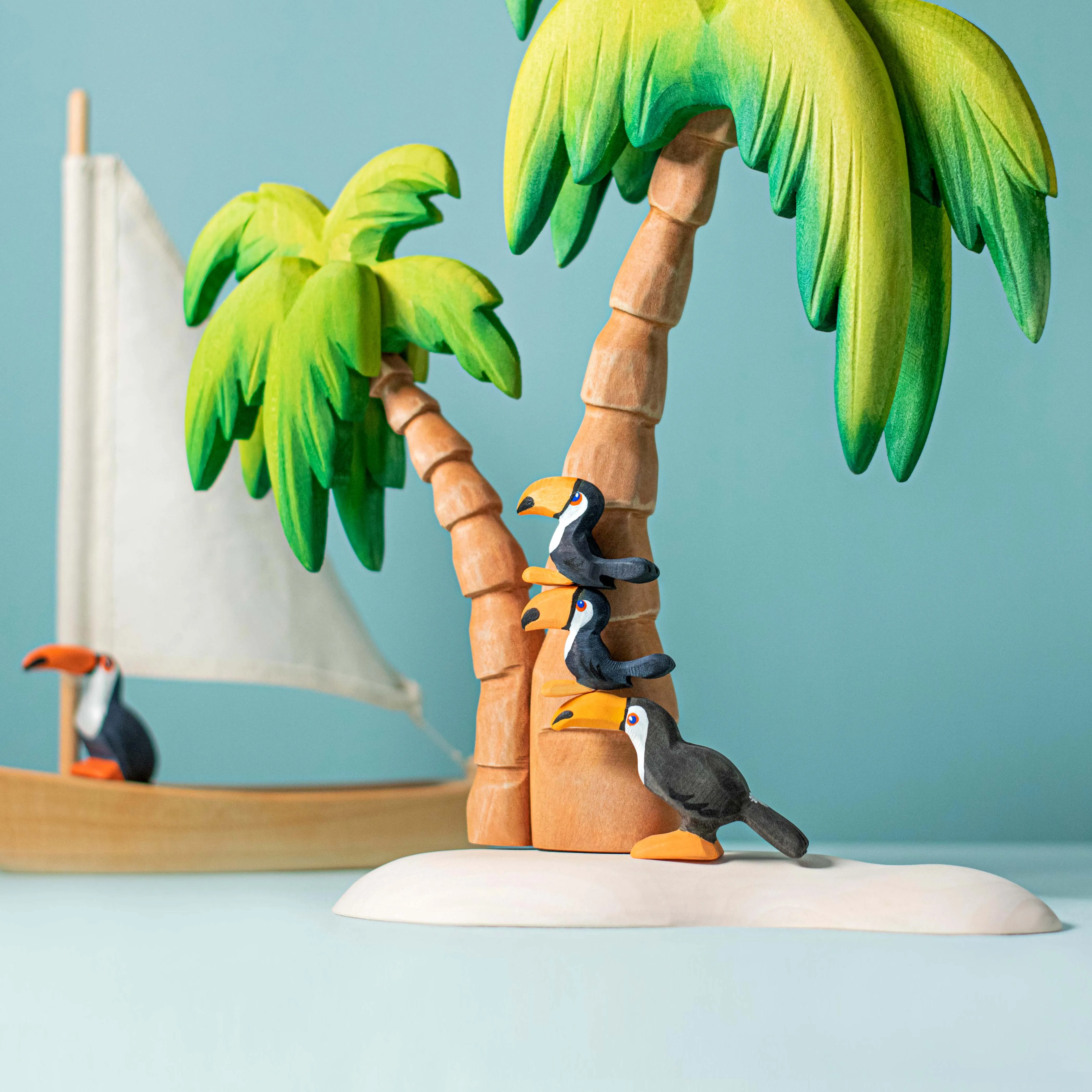 Bumbu Wooden Sailing Boat Beige