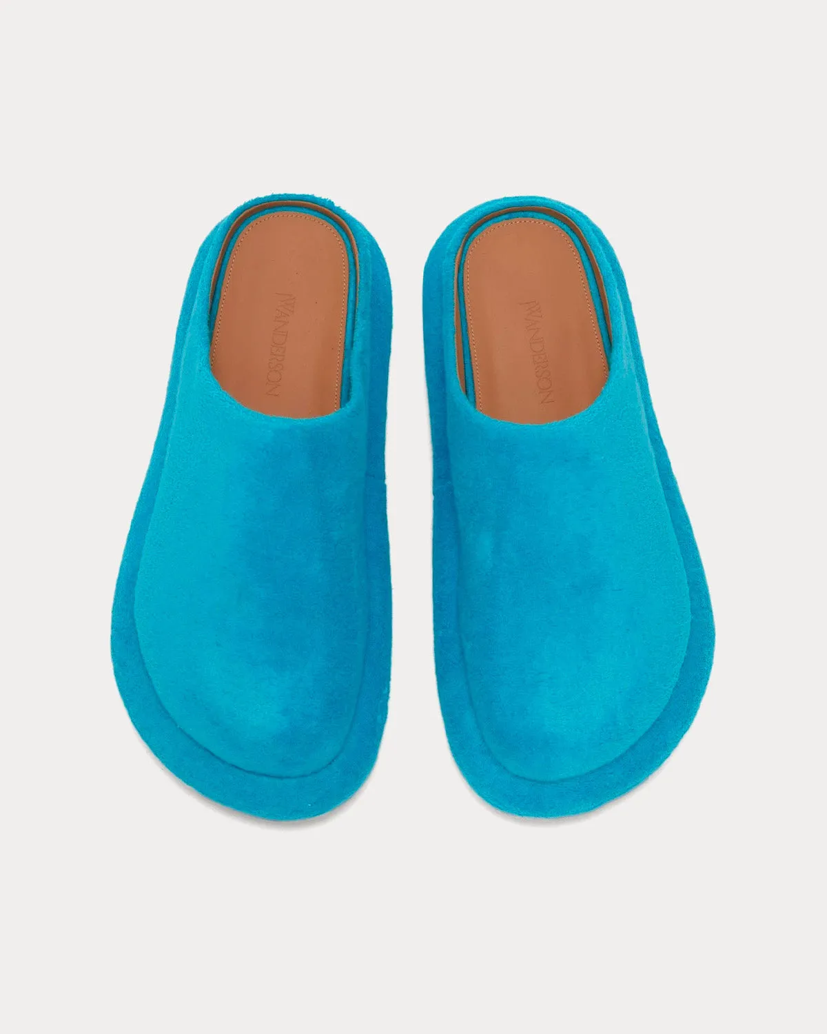 Bumper-Tube Platform Loafers Turquoise Slip Ons