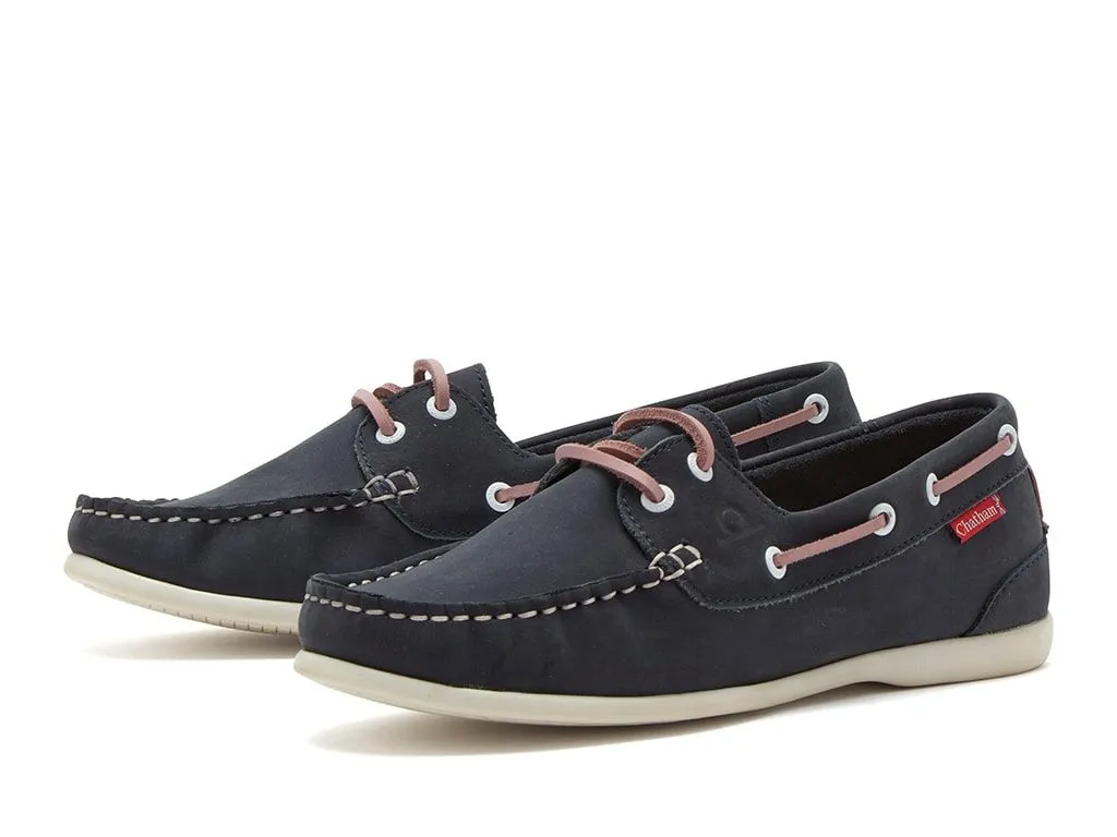 Chatham Penang Deck Shoe Navy & Pink
