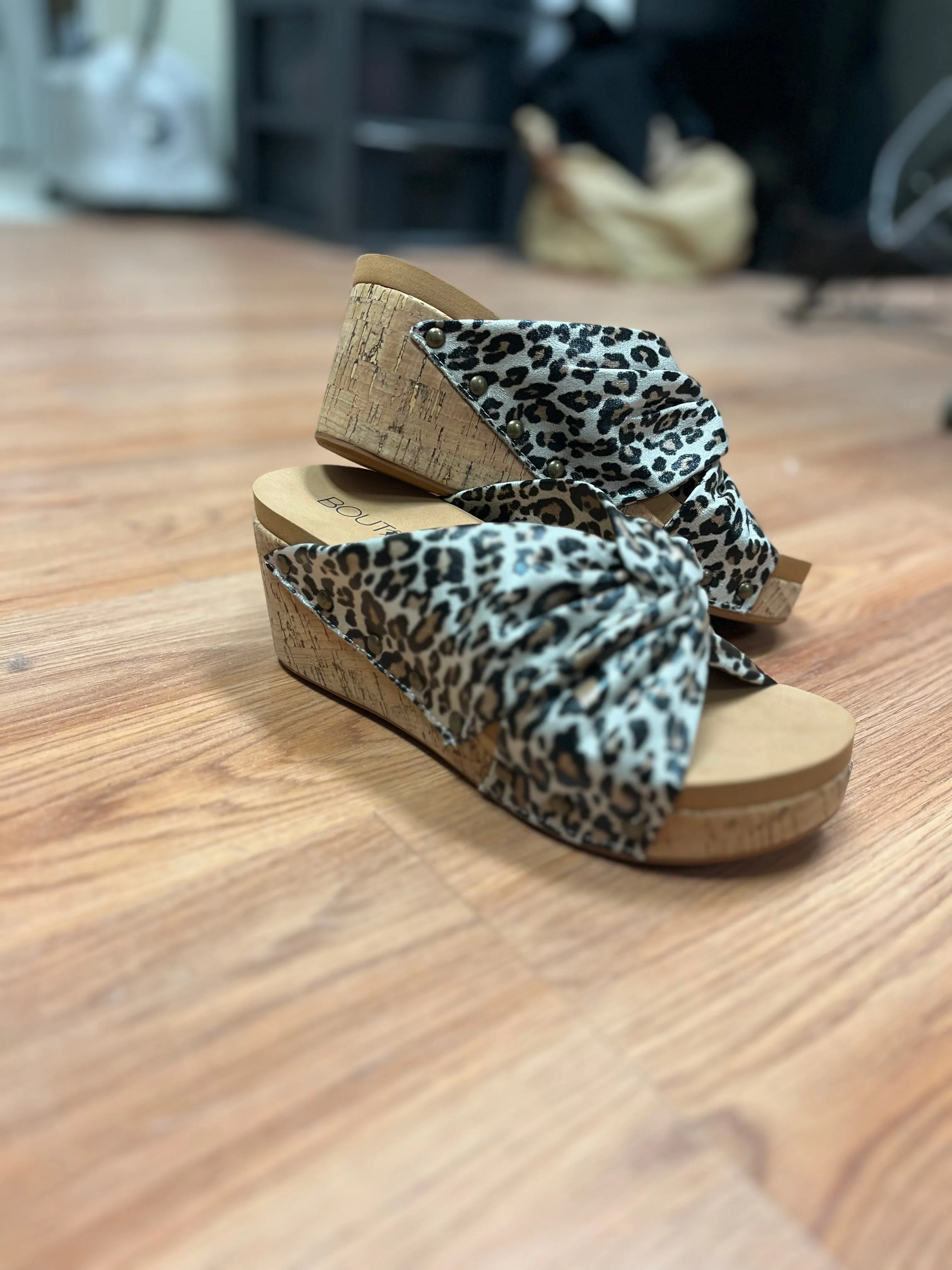 Cheerful Small Leopard Sandal by Corkys
