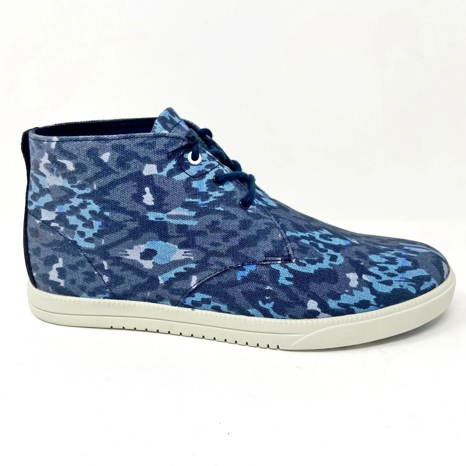 Clae Strayhorn Textile Midnight Batik Blue Mens Mid Chukka Sneaker Boots