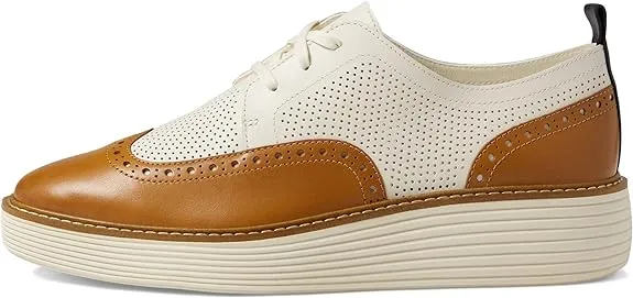 Cole Haan Original Grand Platform Wingtip Oxford Egret Nubuck/Cinnabar Sneakers