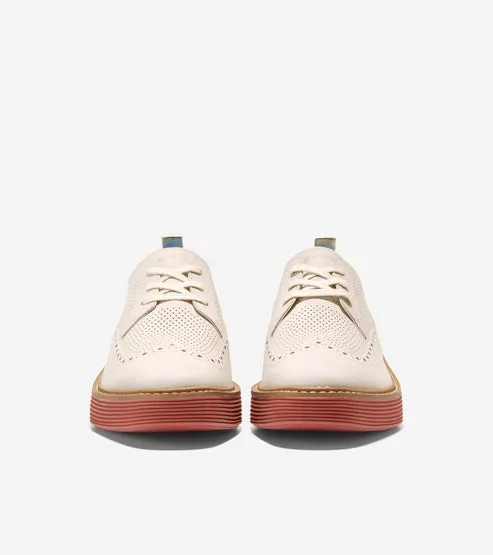 Cole Haan Original Grand Platform Wingtip Oxford Egret Nubuck/Cinnabar Sneakers