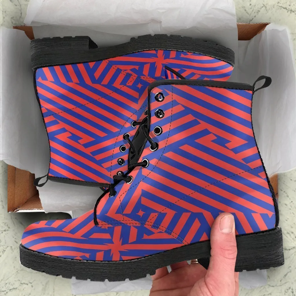 Combat Boots - Stripes | Boho Shoes, Handmade Lace Up Boots, Vegan Leather Lace Up Boots Women, 90s Boots, 2000s Boots