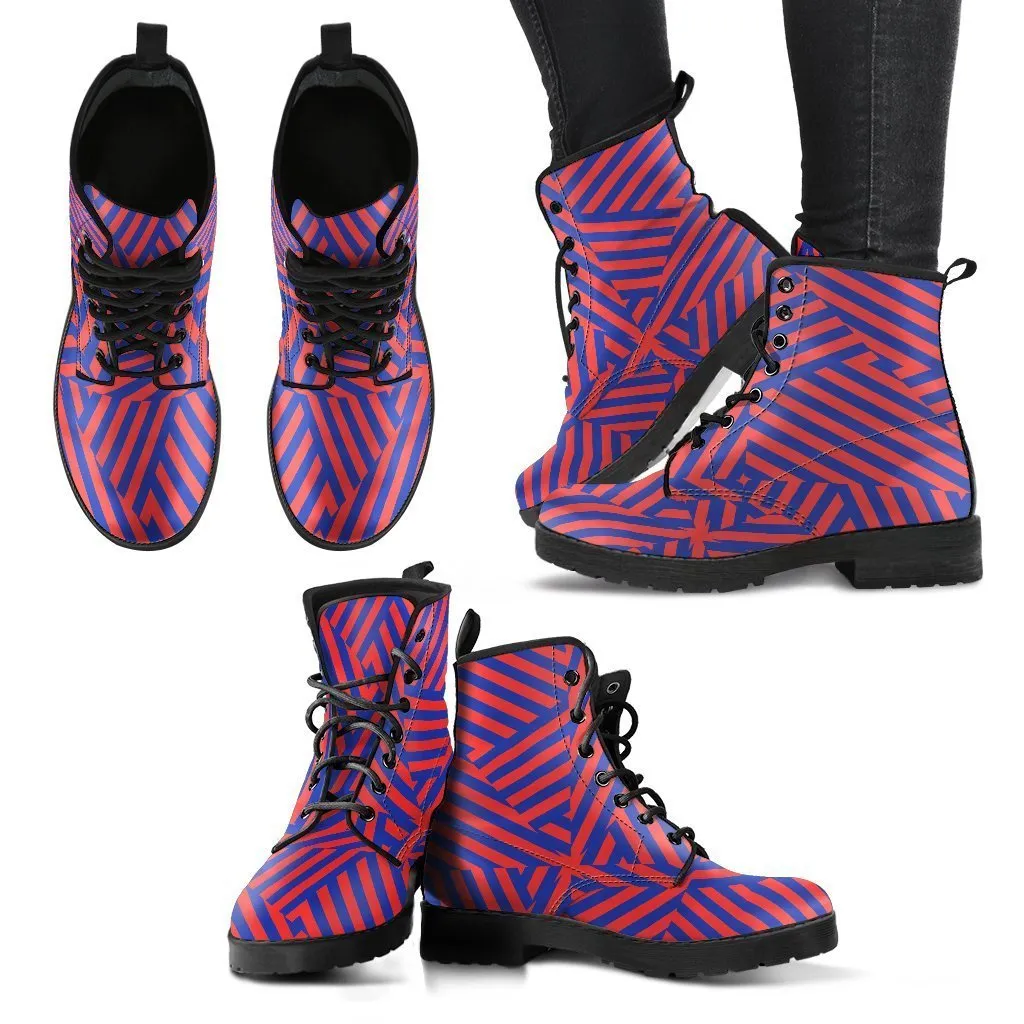 Combat Boots - Stripes | Boho Shoes, Handmade Lace Up Boots, Vegan Leather Lace Up Boots Women, 90s Boots, 2000s Boots