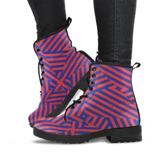 Combat Boots - Stripes | Boho Shoes, Handmade Lace Up Boots, Vegan Leather Lace Up Boots Women, 90s Boots, 2000s Boots