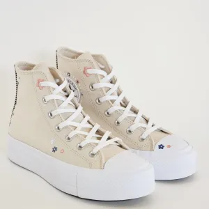 Converse CTAS Lift Hi Petite Petals Women's Platform Sneakers A14265C NWT