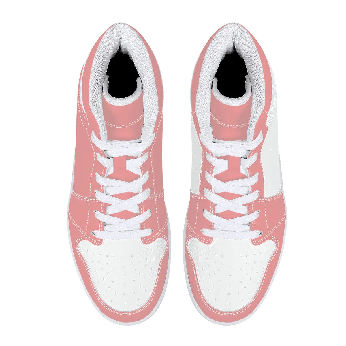 Create Your Own - High Top Synthetic Leather Sneakers - White