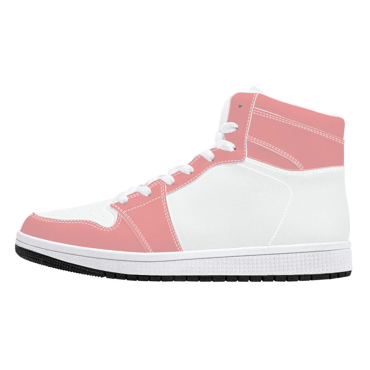 Create Your Own - High Top Synthetic Leather Sneakers - White