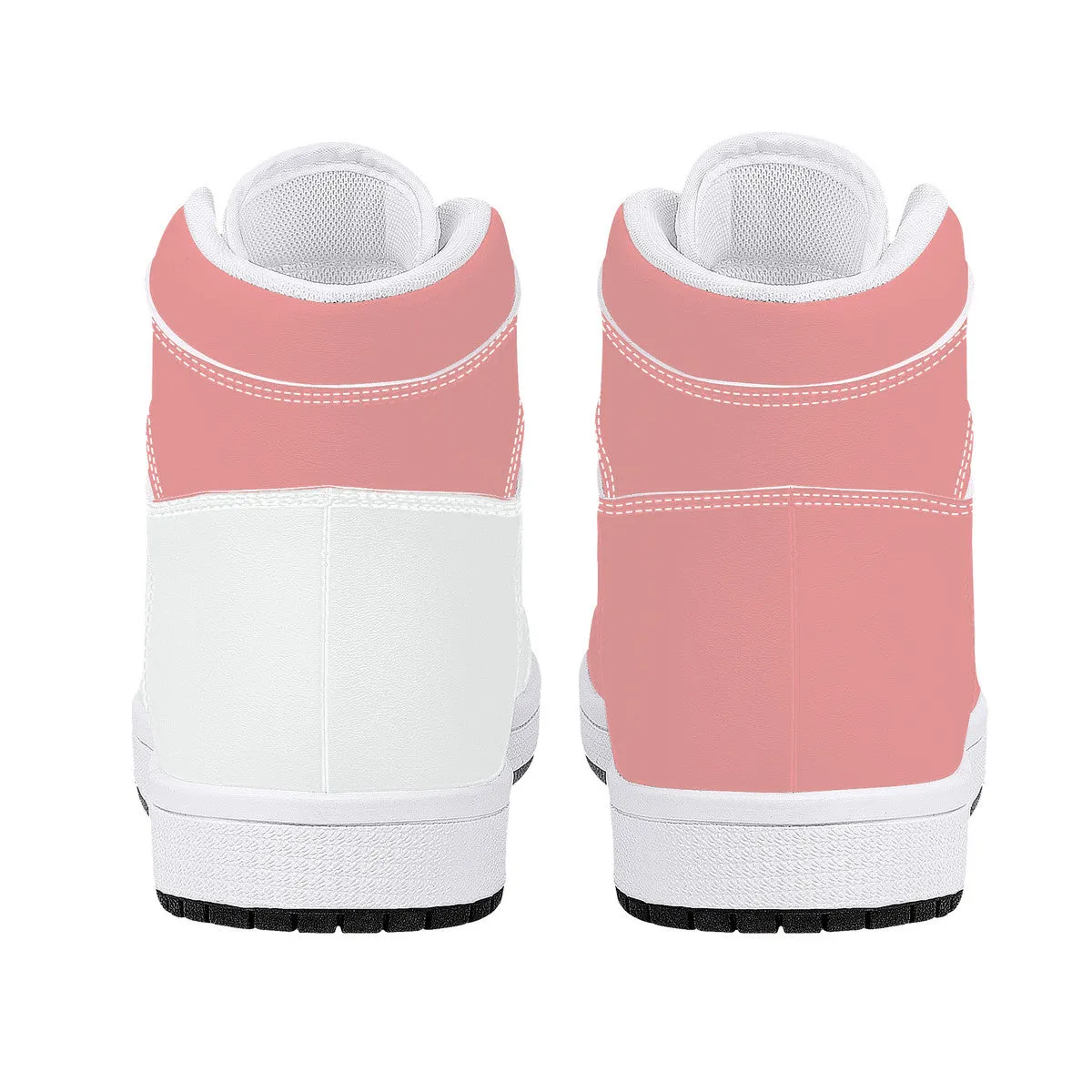Create Your Own - High Top Synthetic Leather Sneakers - White