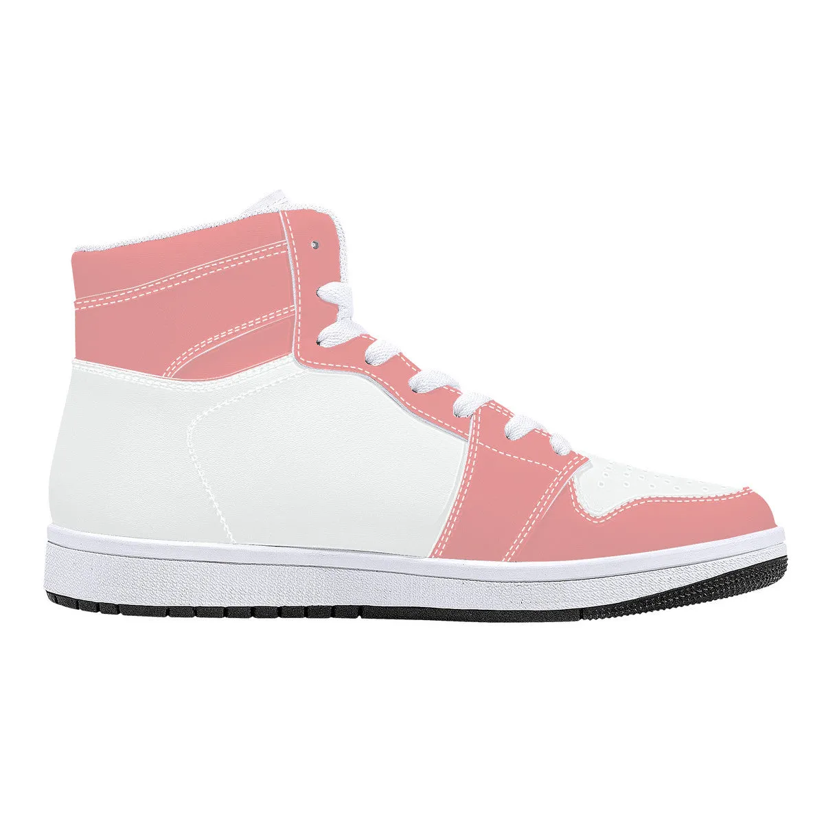 Create Your Own - High Top Synthetic Leather Sneakers - White