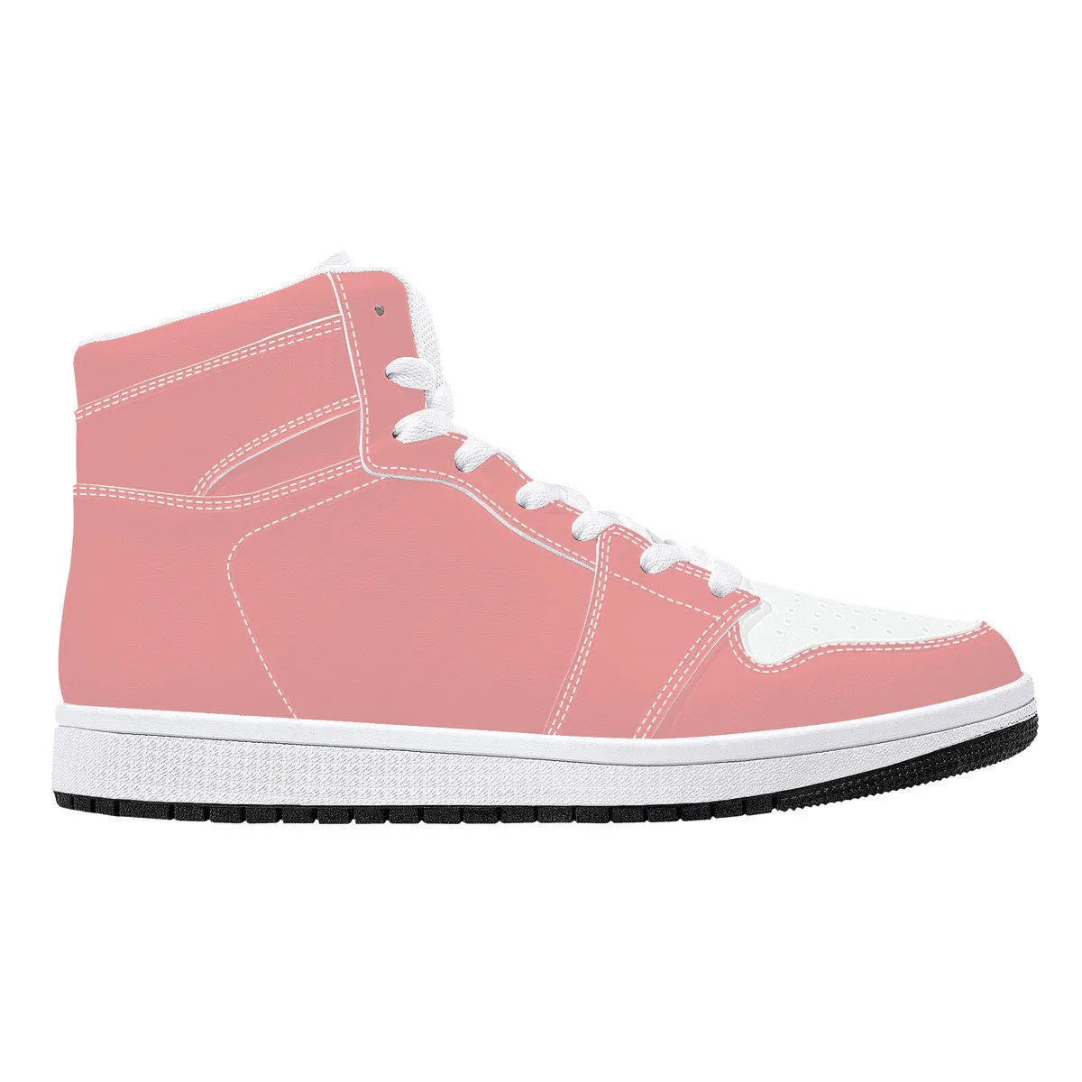 Create Your Own - High Top Synthetic Leather Sneakers - White