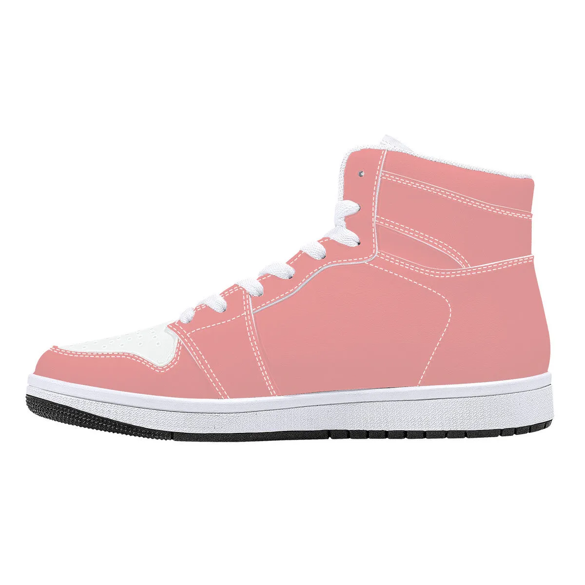 Create Your Own - High Top Synthetic Leather Sneakers - White