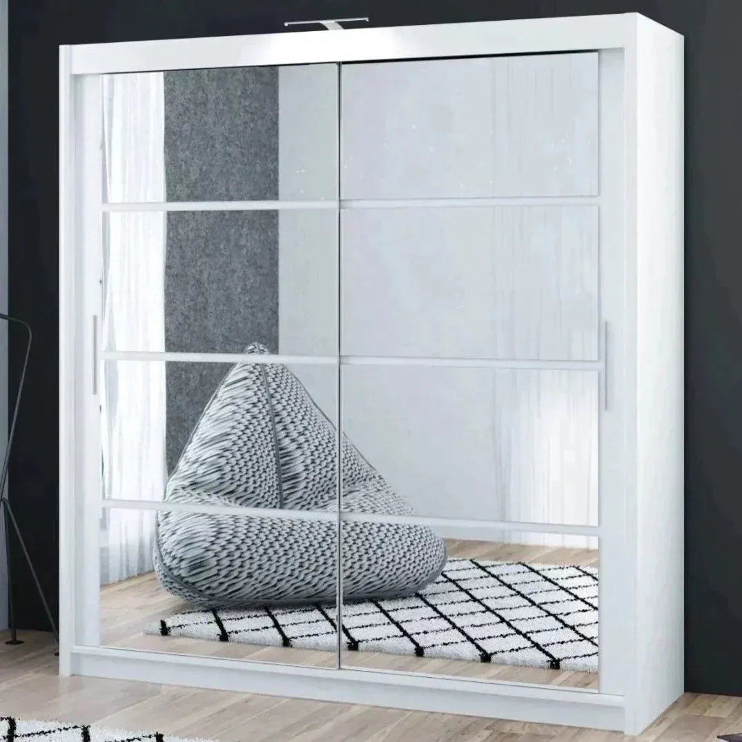 Dexter Sliding Door 203cm Wardrobe - Black, White, Grey