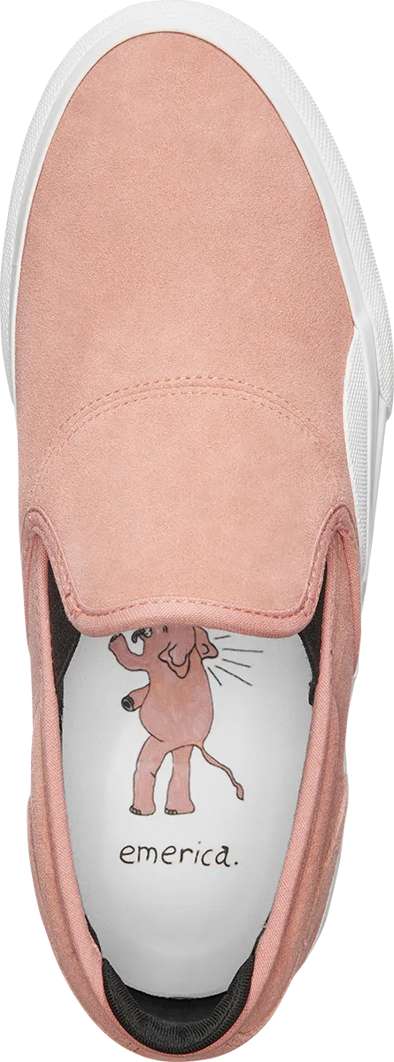 Emerica Wino G6 Slip-on Skate Shoes - Pink/White