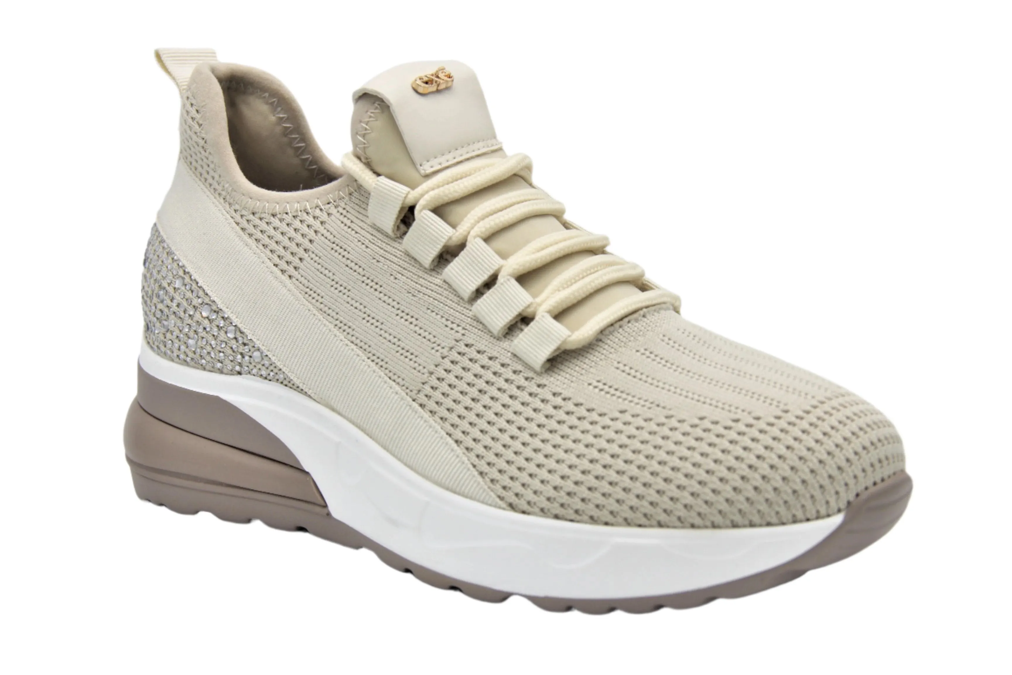 EXE EX14 Stone Heel Sneakers w Stretch Laces