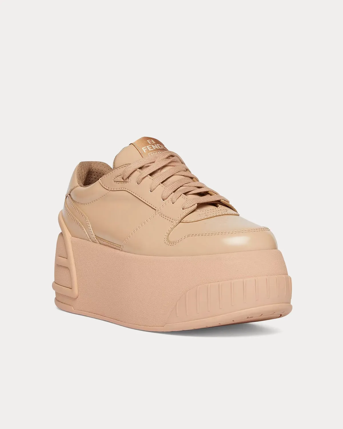 Fashion Show Leather Pink Beige Low Top Sneakers