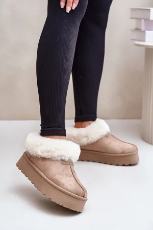 Fashionable low upper soft fur snow boots