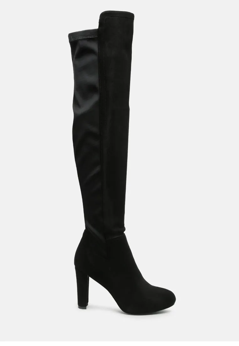 fauna knee high block heeled boots by London Rag