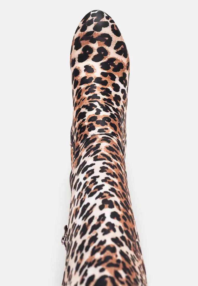 fauna knee high block heeled boots by London Rag