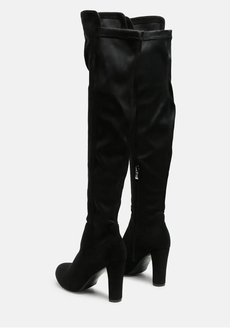 fauna knee high block heeled boots by London Rag
