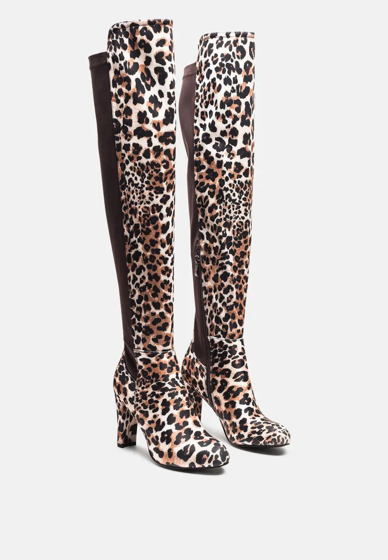 fauna knee high block heeled boots by London Rag