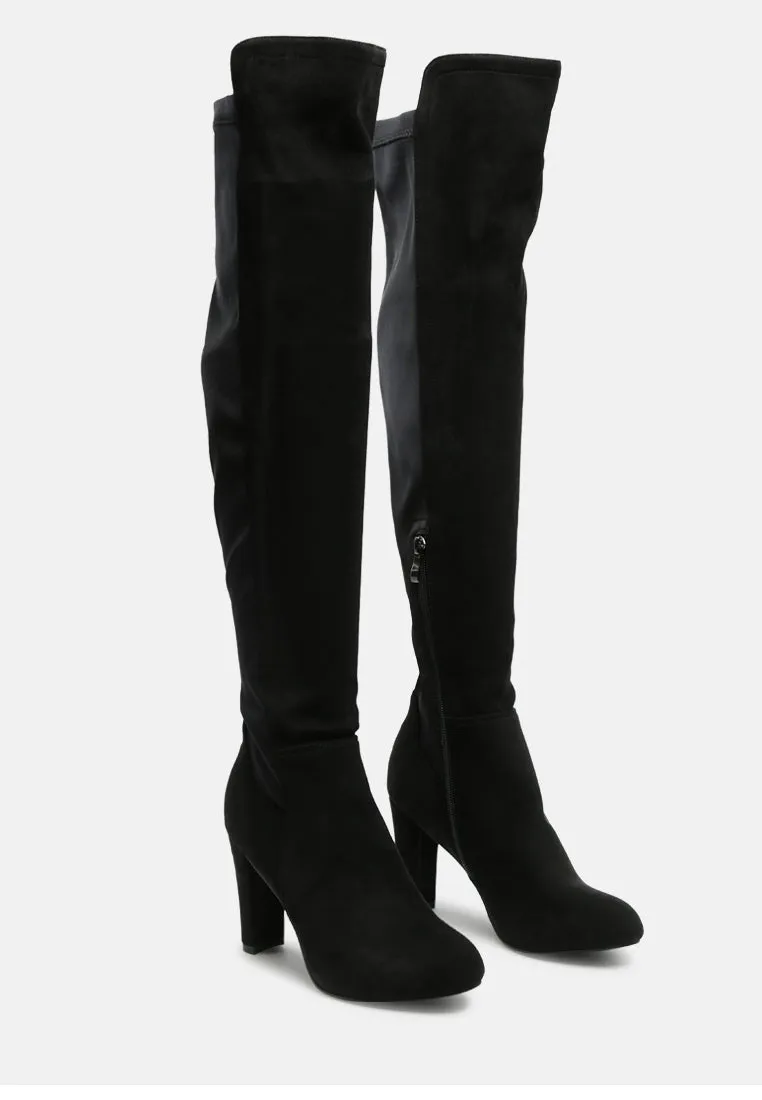fauna knee high block heeled boots by London Rag