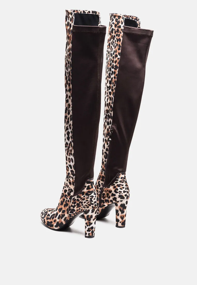 fauna knee high block heeled boots by London Rag