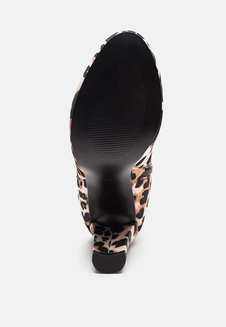 fauna knee high block heeled boots by London Rag